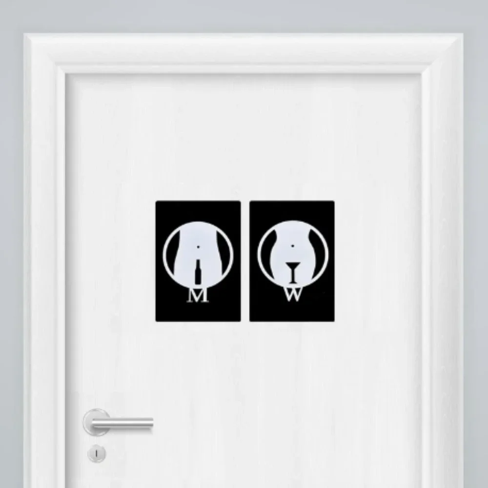 Funny Bathroom Signs - Men/Women Restroom Door Signs for Home/ Business